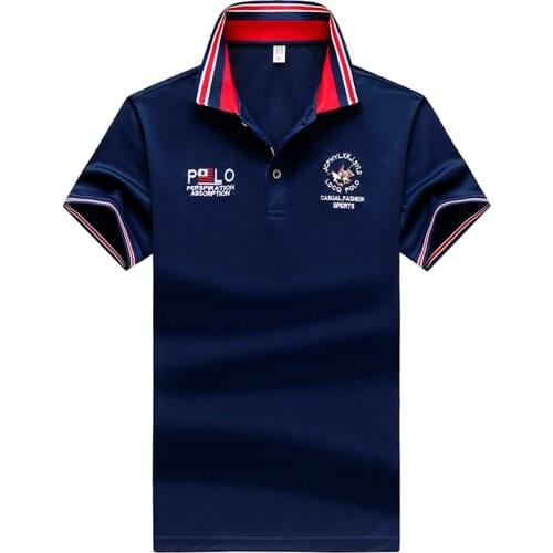 New Brand Clothing Polo Shirt Men embroidery Horseman Short Sleeved Summer Business Casual Shirt Jerseys Polo Hombre size M~4XL