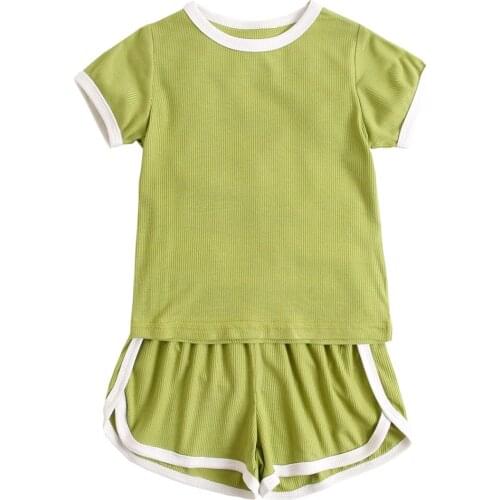 Sanlutoz Baby Boys Girls Clothes Sets Kids Short Sleeve Shirts + Casual Shorts Fashion 2Pcs