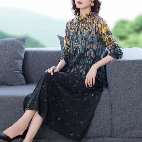 Plush Full Sleeve Dress Womens Clothing Light Luxury Ladies High-End A-Line Long Dress Autumn Noble Straight Shirt Vestido y988