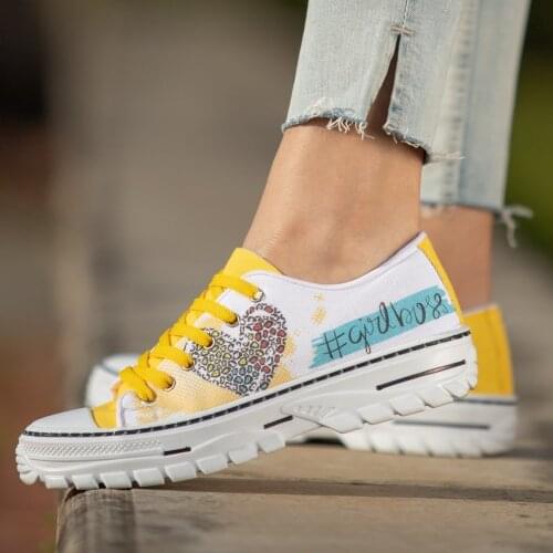 Tonar Lorw Yellow Linen Printed Sports Shoes New Season Convenient Seasonal Style Sneaker