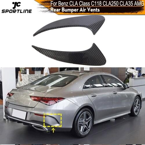 Car Rear Bumper Canards for Mercedes-Benz CLA Class C118 CLA250 CLA35 AMG Sedan 4-Door 2020 2021 Rear Splitters Carbon Fiber