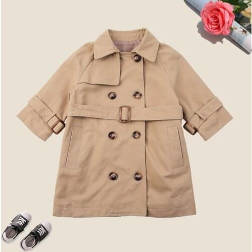 Fashion Girls Coats New Spring & Autumn Kids Windbreaker for Children Kids Clothing Long Sleeve Toddler Coat for 18M-8 Years