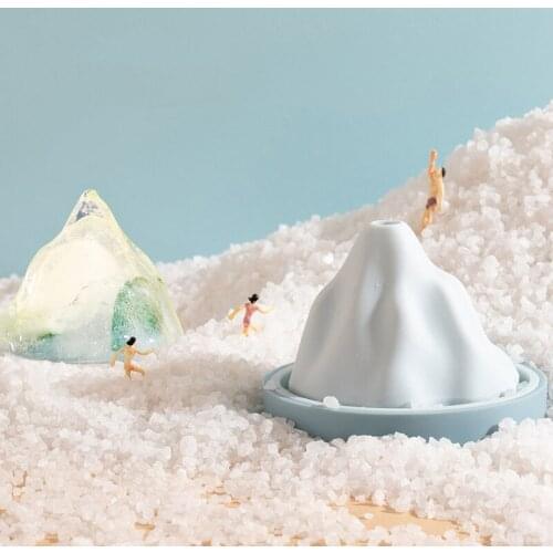 6cm Heightened Snow Mountain Ice Cube Ice Cream Silicone Mold Ice Tray Ice Maker Send Funnel Summer Kitchen Tools