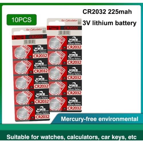 10Pcs original cr 2032 brand new battery for maxell cr2032 3v button cell coin batteries for watch computer Toy