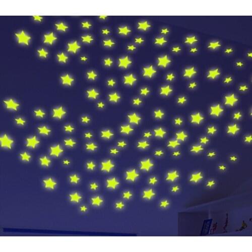 100pcs/bag Glow in Dark Toys Luminous Star Stickers Bedroom Sofa Fluorescent Painting Toy Stickers for Kids Room