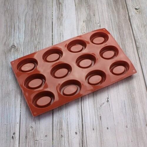 12 Cavity Silicone Mold Chocolate Mold Oval Jelly Ice Fondant Sugar Tool Cake Tools Kitchen Accessories Mold Chocolate