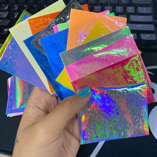 16pcs/Lot Fire Flame Holographic Nail Sticker Decals Laser Maple Leaf/Flower/Butterfly/Letter/Pentagram/Cloud Nail Sticker Tr#80