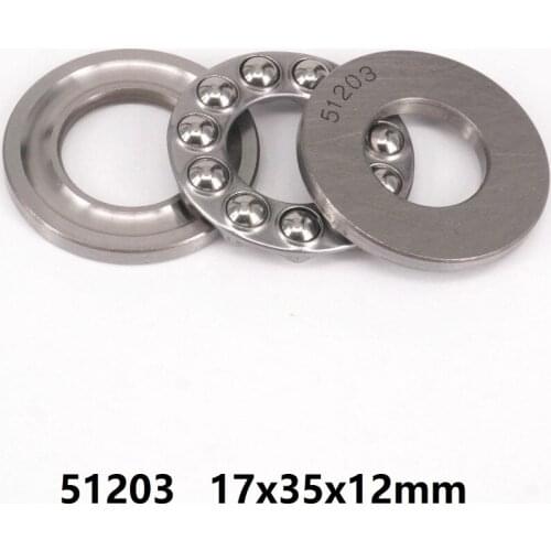 20pcs 51203 Axial Ball Thrust Bearing plane thrust ball bearing 17x35x12 17*35*12 mm