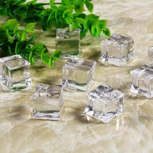 5pcs Reusable Fake Ice Cubes Artificial Acrylic Crystal Cubes Wedding Party Decor Whisky Drinks Display Photography Props