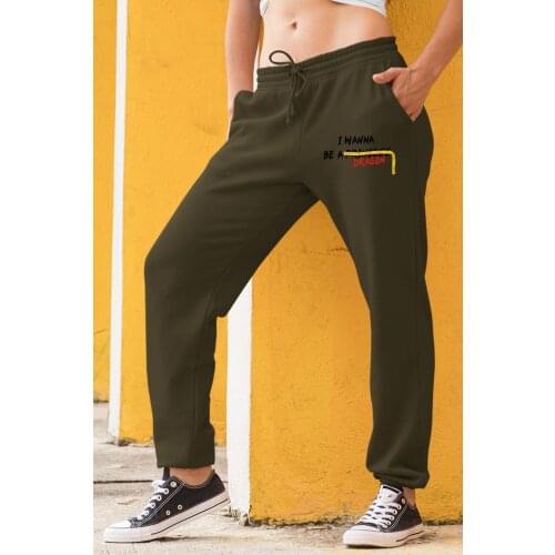 Angemiel Wear I Wanna Be A Dragon Green Women Sweatpants