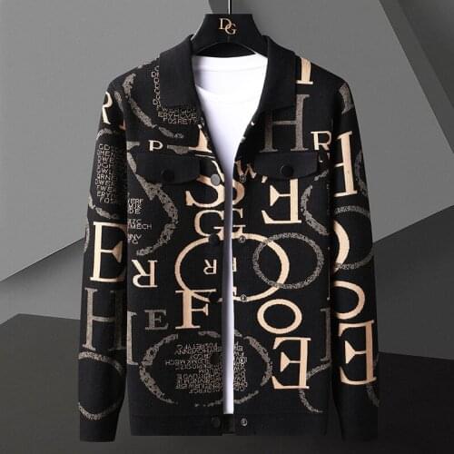 Brand Cardigan Sweater Men Clothing Hombre Botones Outwear Cardigan Sweater Luxury Letter Printed Cardigan Jacket Men Designer
