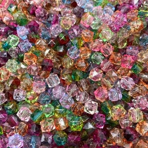 50pcs 8mm Acrylic beads Transparent Electroplated Beads Facet Beads Loose Spacer Beads for DIY Jewelry Making