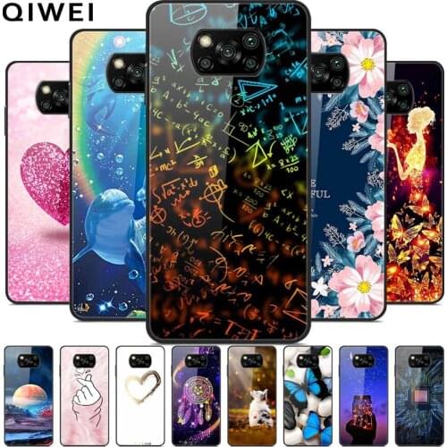 For Xiaomi POCO X3 NFC Case Tempered Glass Hard PC Back Cover For Xiaomi Poco X3 Pro Phone Cases Shells Coque PocoX3 X 3 X3Pro