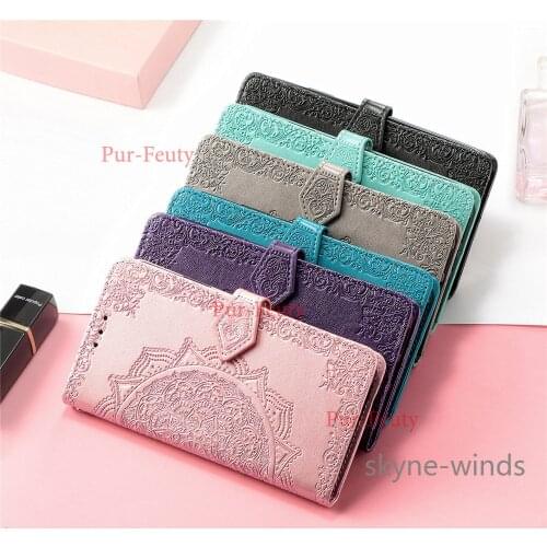 For Samsung Galaxy A22 4G M32 stand phone holder case magnetic flip wallet mandala relief cover coque fundas for SM A M 22 32