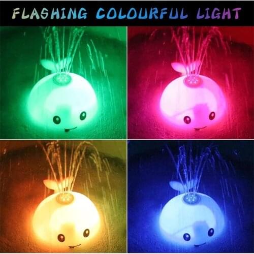 Baby Bath Toys Spray Water Shower Swim Pool Bathing Toys for Kids Electric Whale Bath Ball with Light Music LED Light Toys Gift