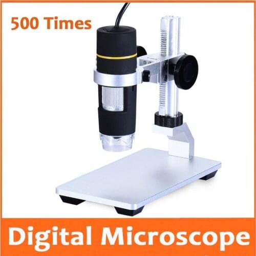 500X LED Electronic Magnifying Glass Pocket USB Digital Microscope with Liftable bracket Stand for Beauty Salon Skin Detection