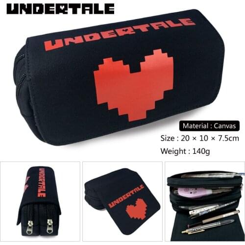 Undertale Love Pencil Bag Anime Sans Papyrus Stationery bag Pen Bag Zipper Purse Cosplay Handbags Women Makeup pouch Otaku Gift