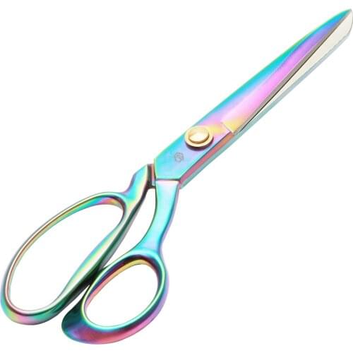 Jincraftsman® – 10 inch high grade multicolored titanium plated office scissor shear