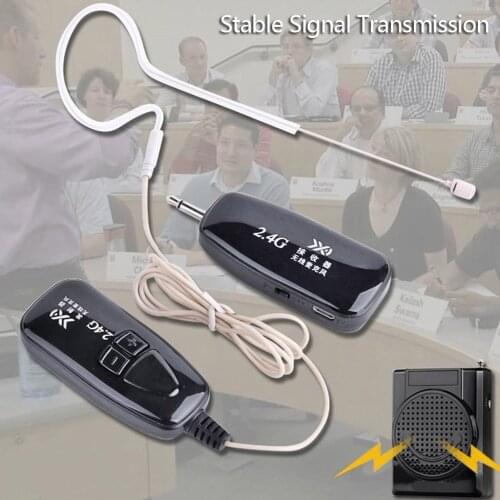 Mini Portable 2.4G Wireless Microphone Ear Hook Clip Microphone Voice Amplifier Speaker For Tourist Guide Meeting Teaching