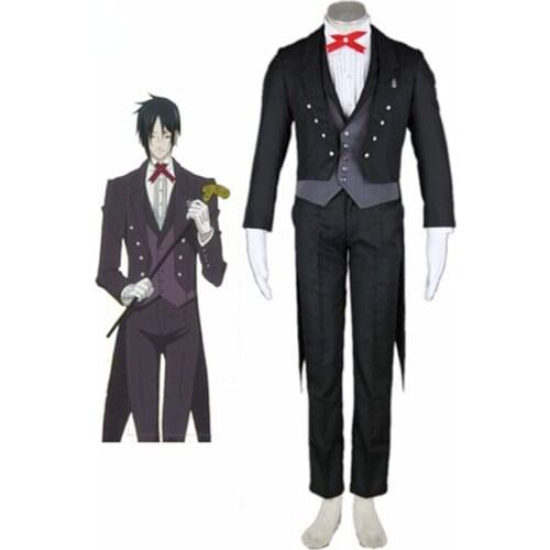 Anime Black Butler Sebastian Michaelis Cosplay Costume Halloween Uniform Outfits