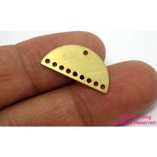 30pcs Brass pendant 21x10.5mm Half round Moon brass earrings findings charms holders R470
