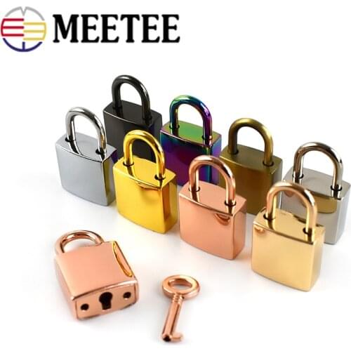 Meetee 2/5/10sets Hardware Accessories Jewelry Locks Clasp Metal Keys Padlock for Luggage Box Decor Lock Buckle DIY Spring Clasp