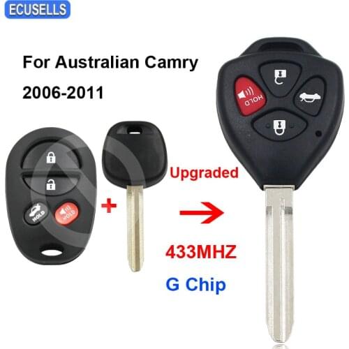 Upgraded Remote Car Key Fob 433MHz G Chip for Toyota Camry 2006 2007 2008 2009 2010 2011 Australian Style TOY43 Uncut Blade
