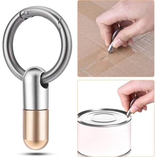 Multi Portable Outdoor Capsule knife Tiny Cutting Tool Keychain For Key Ring Tripping Stickers Split Pill Open Can Cutting Tool