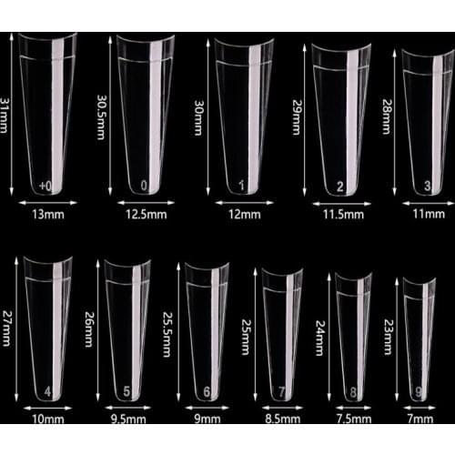 550 Pcs Long French Extension Coffin Fake Nail Art Tips Half Cover False Nail Artficial Tip No Trace Plastic Nails Manicure Tool