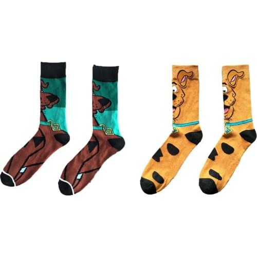 SP778 1 Pair Dog Cartoon Anime Movie New Cotton Men Women Crew Socks Funny Happy Skateboard Socks Gift
