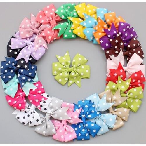 New Arrive 3'' grosgrain ribbon dot printing bows without clips for headband hair bows30pcs/lot free shipping