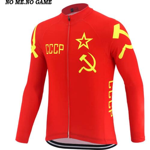 CCCP autumn winter cycling jersey long sleeve road/mtb bicycle clothing mens thermal fleece bike jacket cycling sports wear