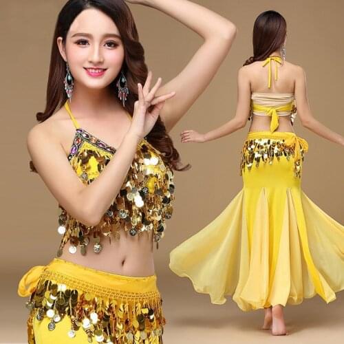 Professional Oriental Dance Costumes Women Indian Costume for Oriental Bellydance Traje Dresses Gold Belly Dance Skirt Long