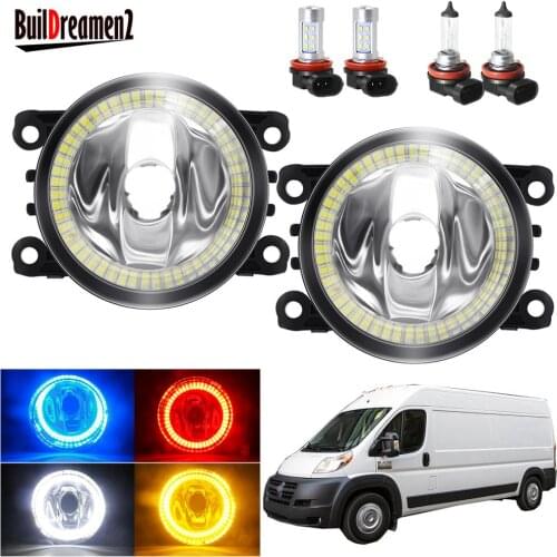 Angel Eye Fog Light For Dodge Promaster 1500 2500 3500 Car Front Bumper Fog Light Assembly Halo Ring Daytime Running Lamp 12V