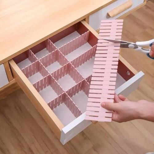 4PCS DIY Adjustable Drawer Divider Storage Shelves Household Free Combination Partition Board Space-saving Division Separator