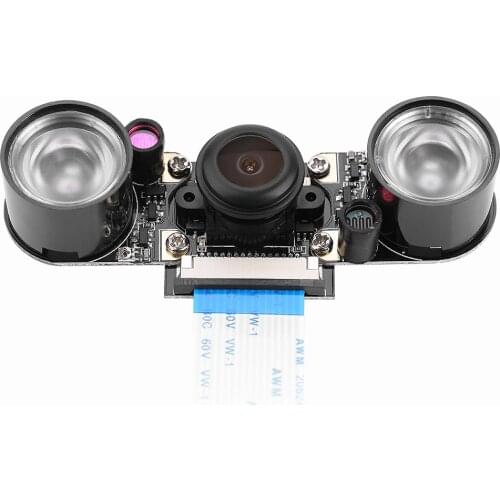 Fisheye Wide Angle Camera With Fill Light Raspberry PI 3 / 2 / B Wide-Angle Camera With Fill Light(Black)