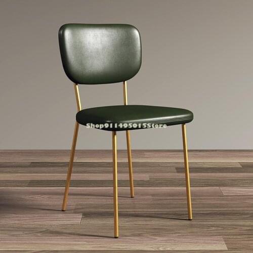 Modern Minimalist Household Single Back Chair Hotel Nordic Restaurant Ins Light Luxury Dining Chair Iron Makeup Chair