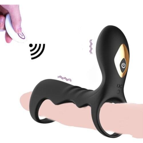 10 Speeds Penis Delay Ejaculation Ring Cage Cock Vibrator G-Spot Clitoris Stimulator Wireless Remote Vibrators Sex Toys For Men