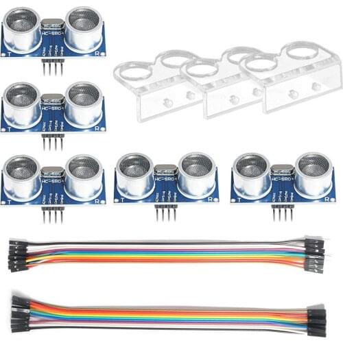 Ultrasonic Sensor Module HC-SR04 Distance Sensor with Mounting Bracket for Arduino UNO Mega R3 Mega2560 Rapsberry Pi 3