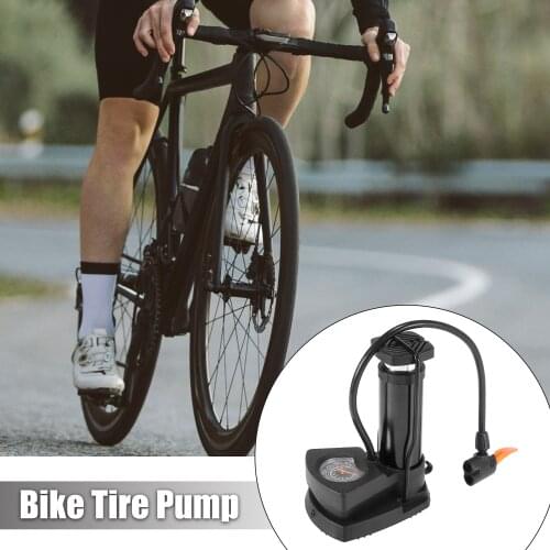 Uxcell Universal Bicycle Bike Portable Tire Air Pump Kit Tire Inflator Tool with Pressure Gauge Black