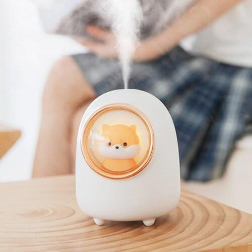 High Quality 350ML Evaporative Air Humidifier Wireless Space Capsule Cute Cat/Small Hamster Mist Maker With LED Night Lamp
