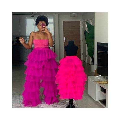 Hot Sale Tiered Ruffle Tulle Tutu Pants Custom Made For Birthday Party Photography Shoot Tulle Skirt Pant Mother & Kids Wear