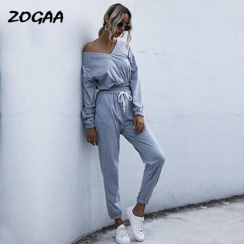 ZOGAA Sets Women All-match Basic Simple Hot Sale Spring New High-waist Long Sleeve Solid Color Fashion Sports Suit Casual Female