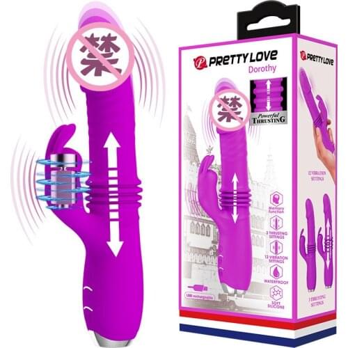 Pretty Love Telescopic Vibrator for Women Vibration Women G-spot Climax Sex Toys Lesbian Thruster Dildo Vibrator Adult Sex Shop