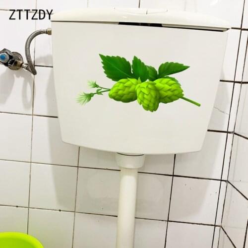 ZTTZDY 25.4×11CM Fresh Green Plants WC Decoration Toilet Stickers Home Room Wall Accessories T6-0229