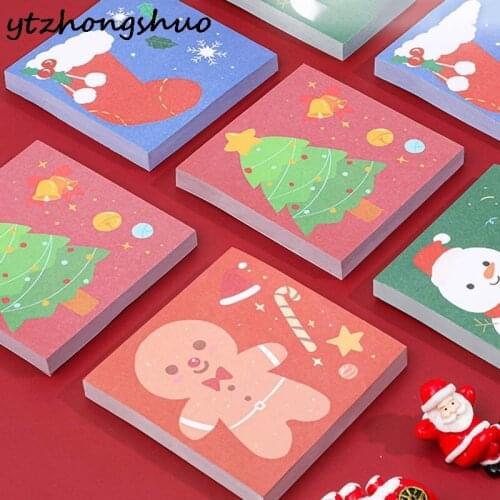 1pcs Christmas Sticky Notes Novelty Cartoon Planner Stickers Student Stationery Sticky Notes Posts Memo Sheets Learning Supplies