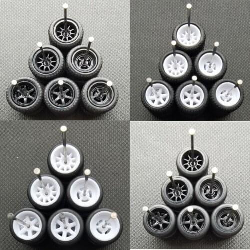 1/64 CM Tires Wheels 10.5mm Diameter Rubber Tire Alloy Wheel Removable with Brake Axle 1:64 Hot Wheels Tomy Domecar Ferrari TLV