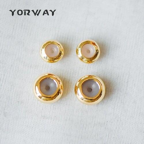 10pcs/Lot Rondelle Rubber Stopper Beads 4.5/ 5.5/ 7.5mm, Gold Plated Brass Charm Holder Connector (GB-328)