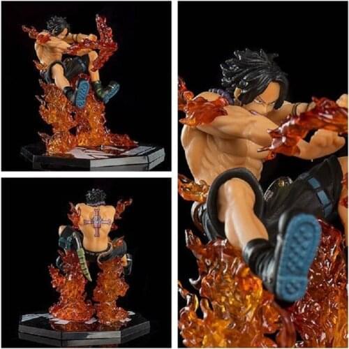 17cm One Piece Portgas D Ace Battle Fire Ver. Ace PVC Action Collection Figure Model Gift OP Luffy Brother