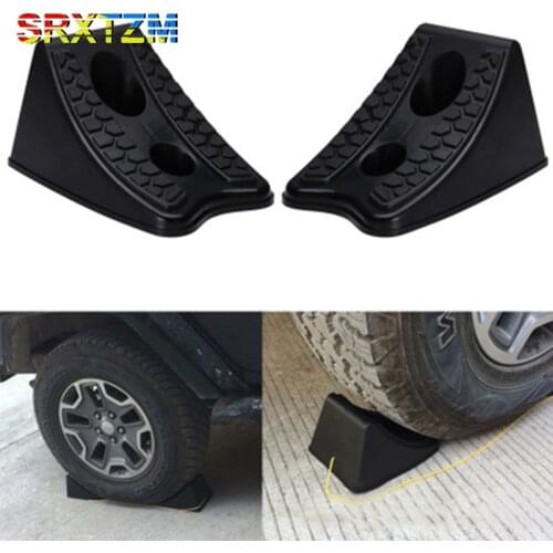 SRXTZM New 2pcs/set New Automobiles Anti-slip Block Rubber Car Tyre Slip Stopper Control Wheel Alignment Block Tire Support Pad